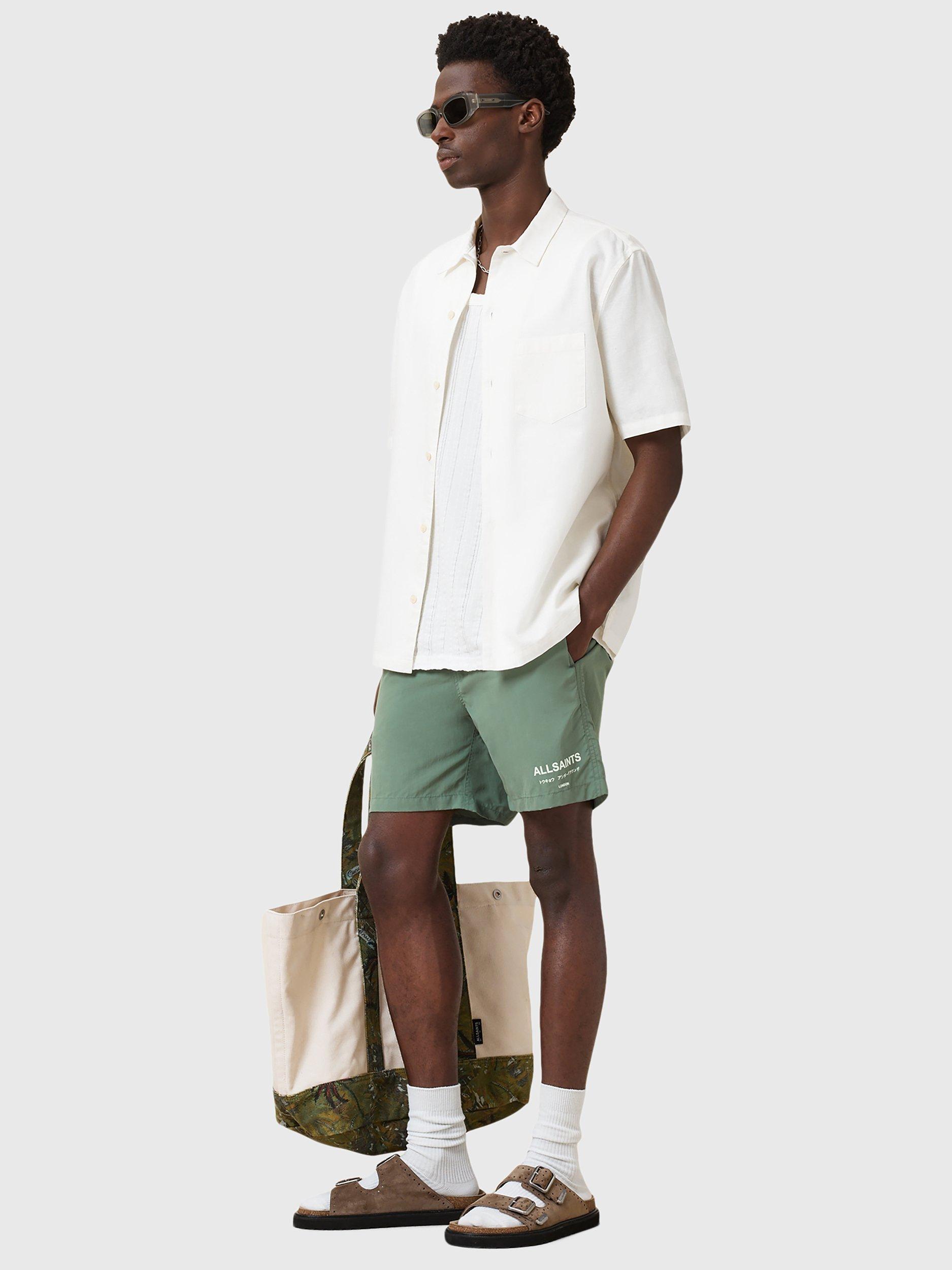 Product image 6 of 10, which shows AllSaints Underground Drawstring Swim Shorts, Island Green, S