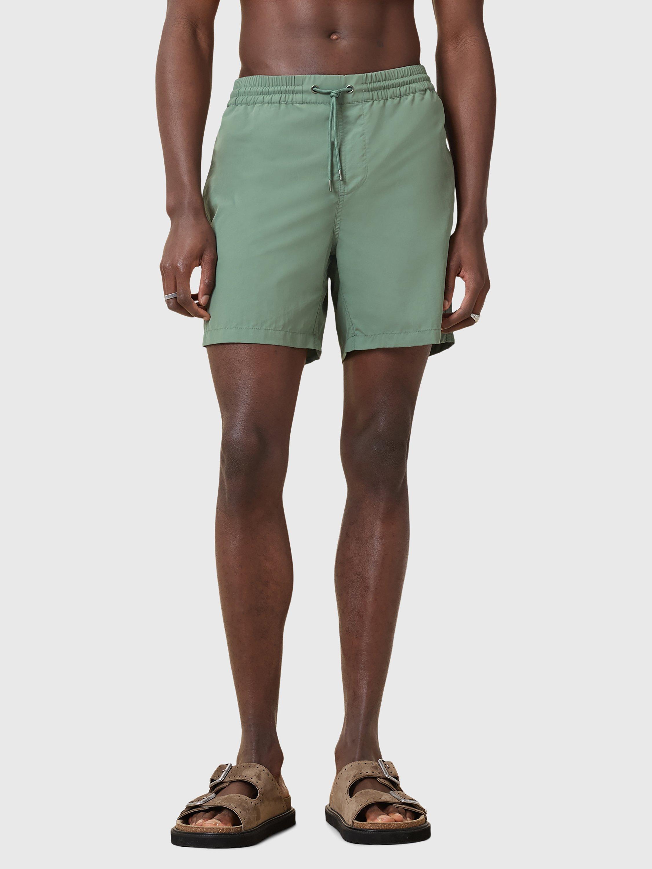 Product image 8 of 10, which shows AllSaints Underground Drawstring Swim Shorts, Island Green, S