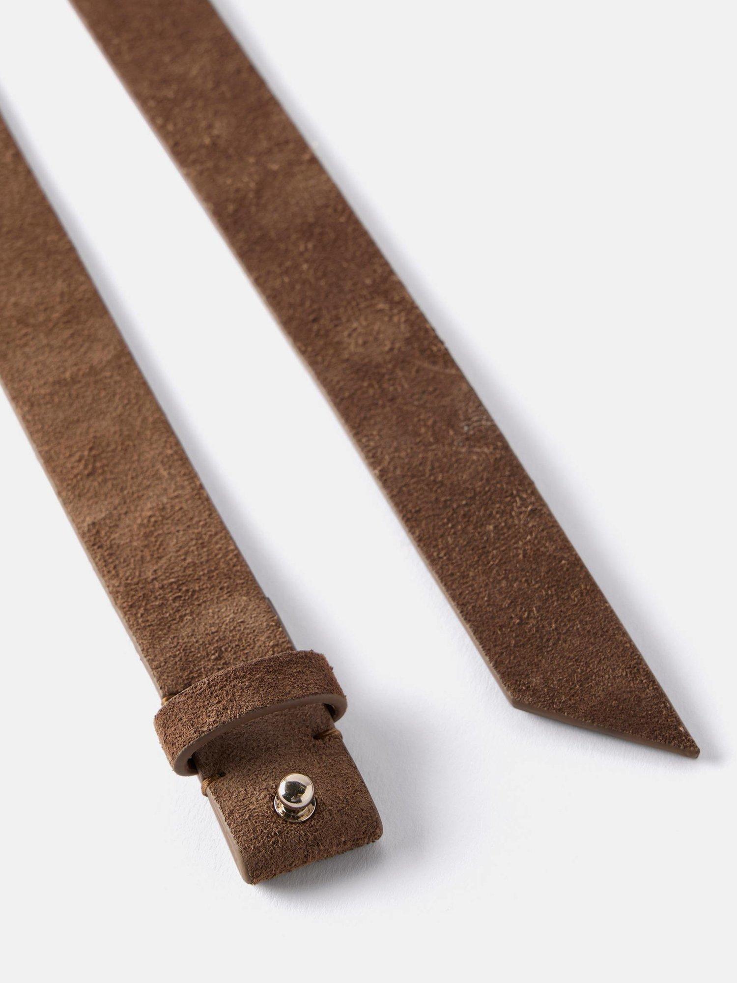 Product image 4 of 4, which shows Mint Velvet Tie Suede Belt, Brown Tan, M