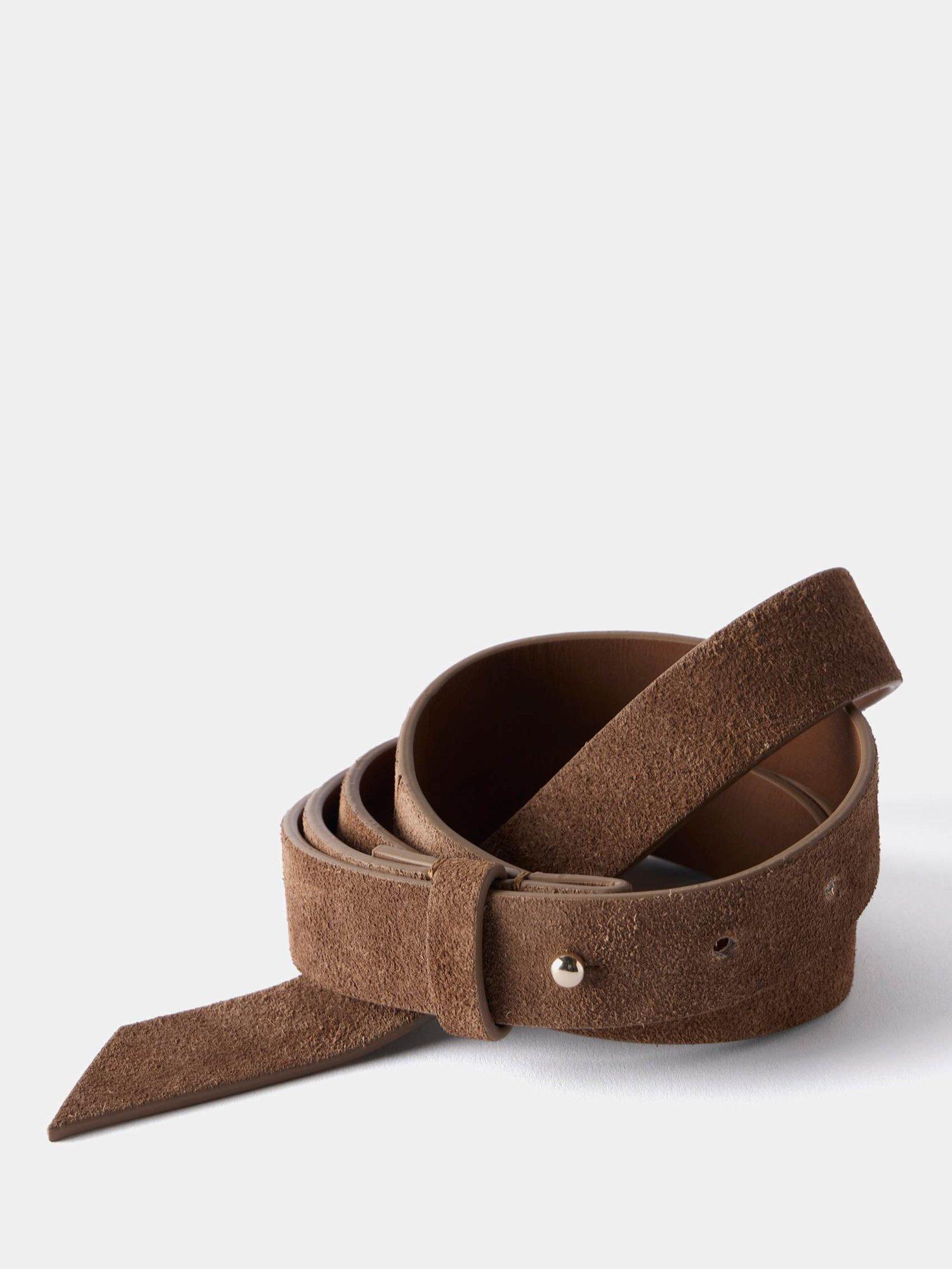 Product image 3 of 4, which shows Mint Velvet Tie Suede Belt, Brown Tan, M