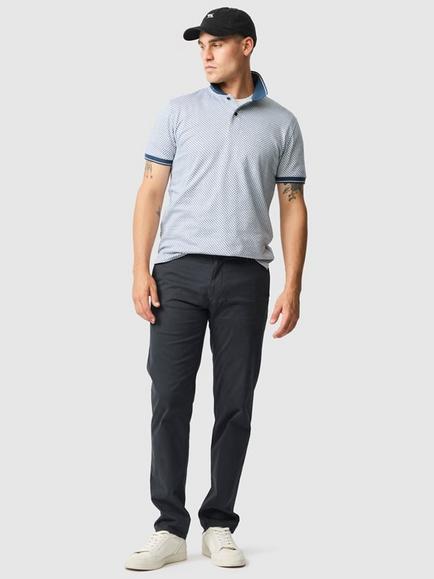 Rodd & Gunn Lynden Geo Print Premium Cotton Slim Fit Short Sleeve Polo Shirt - view 2, Snow