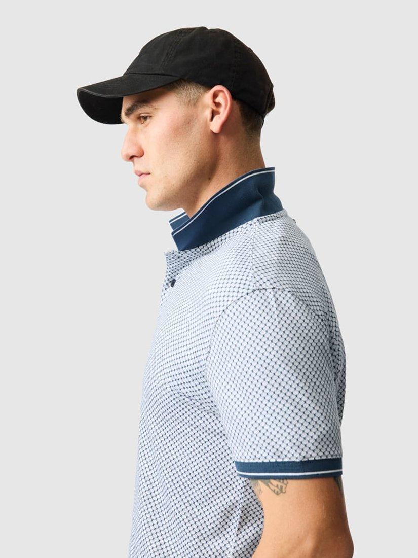 Product image 5 of 6, which shows Rodd & Gunn Lynden Geo Print Premium Cotton Slim Fit Short Sleeve Polo Shirt, Snow, XS