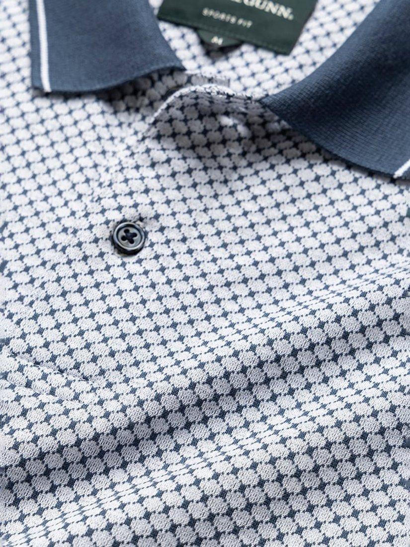 Product image 6 of 6, which shows Rodd & Gunn Lynden Geo Print Premium Cotton Slim Fit Short Sleeve Polo Shirt, Snow, XS