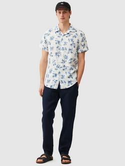 Rodd & Gunn Portland Island Floral Print Linen Slim Fit Short Sleeve Shirt, Ceramic - view 2, Ceramic