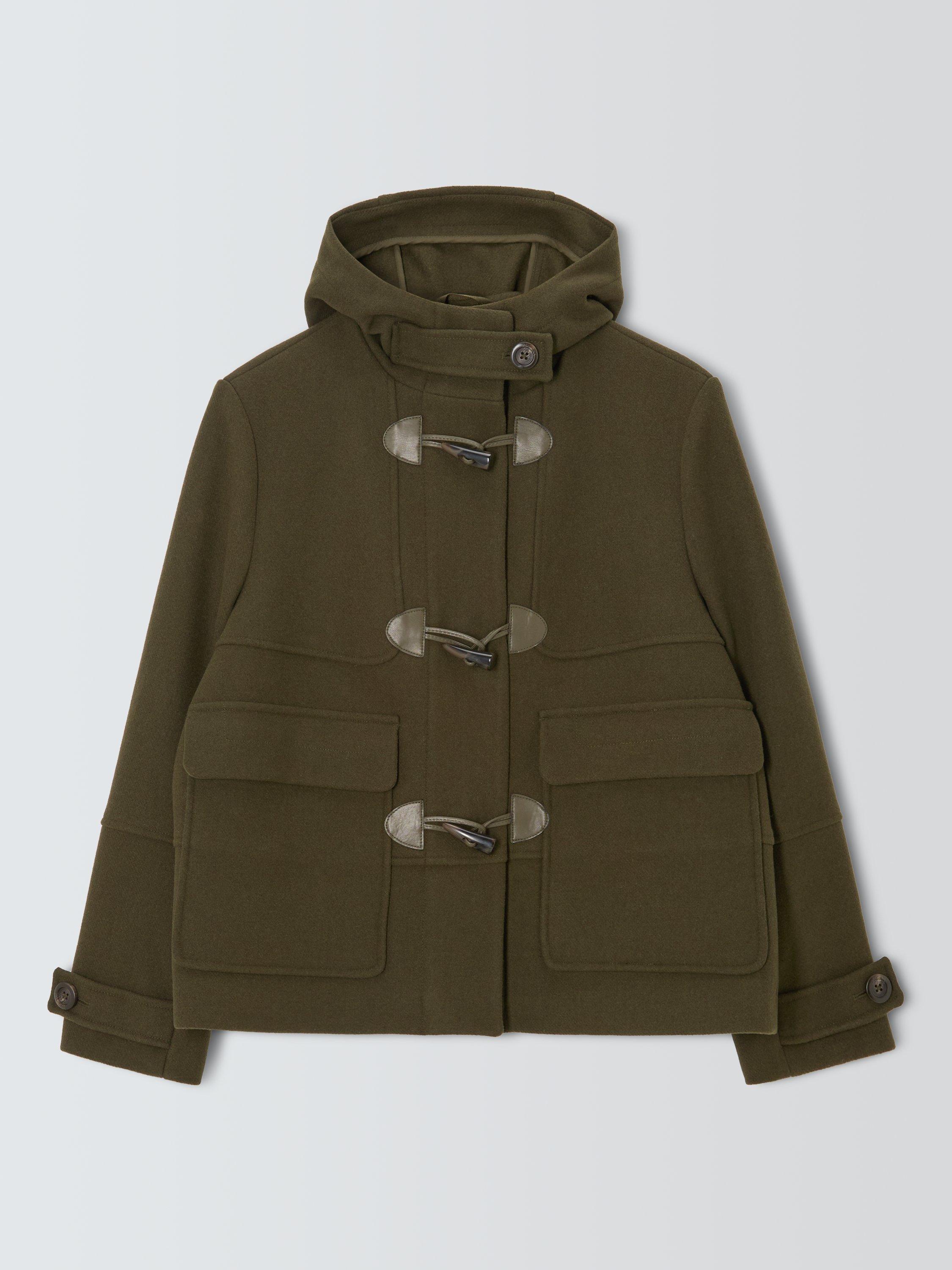 Product image 4 of 7, which shows John Lewis Short Wool Blend Duffle Coat, Khaki, 10