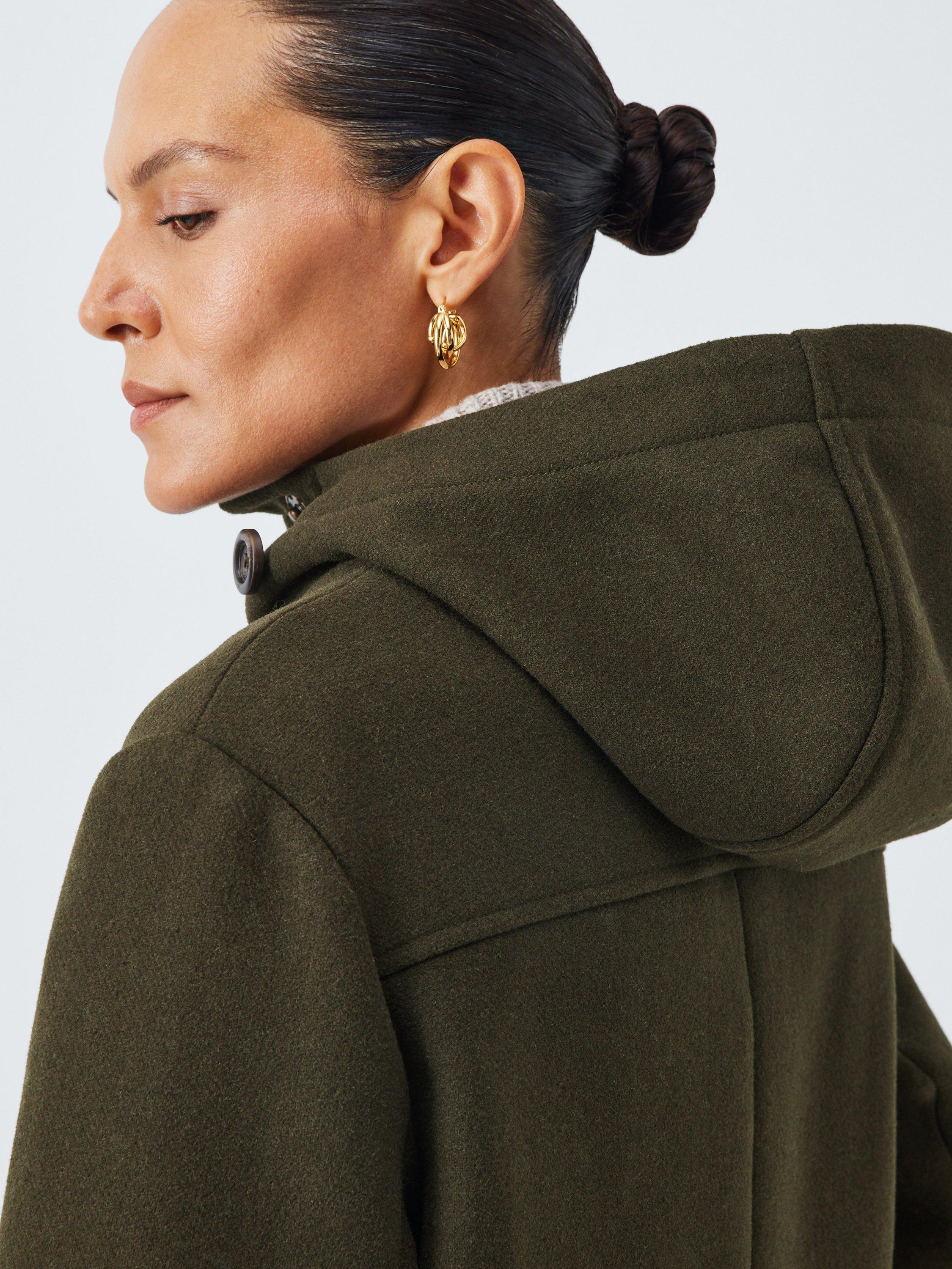 Product image 6 of 7, which shows John Lewis Short Wool Blend Duffle Coat, Khaki, 10