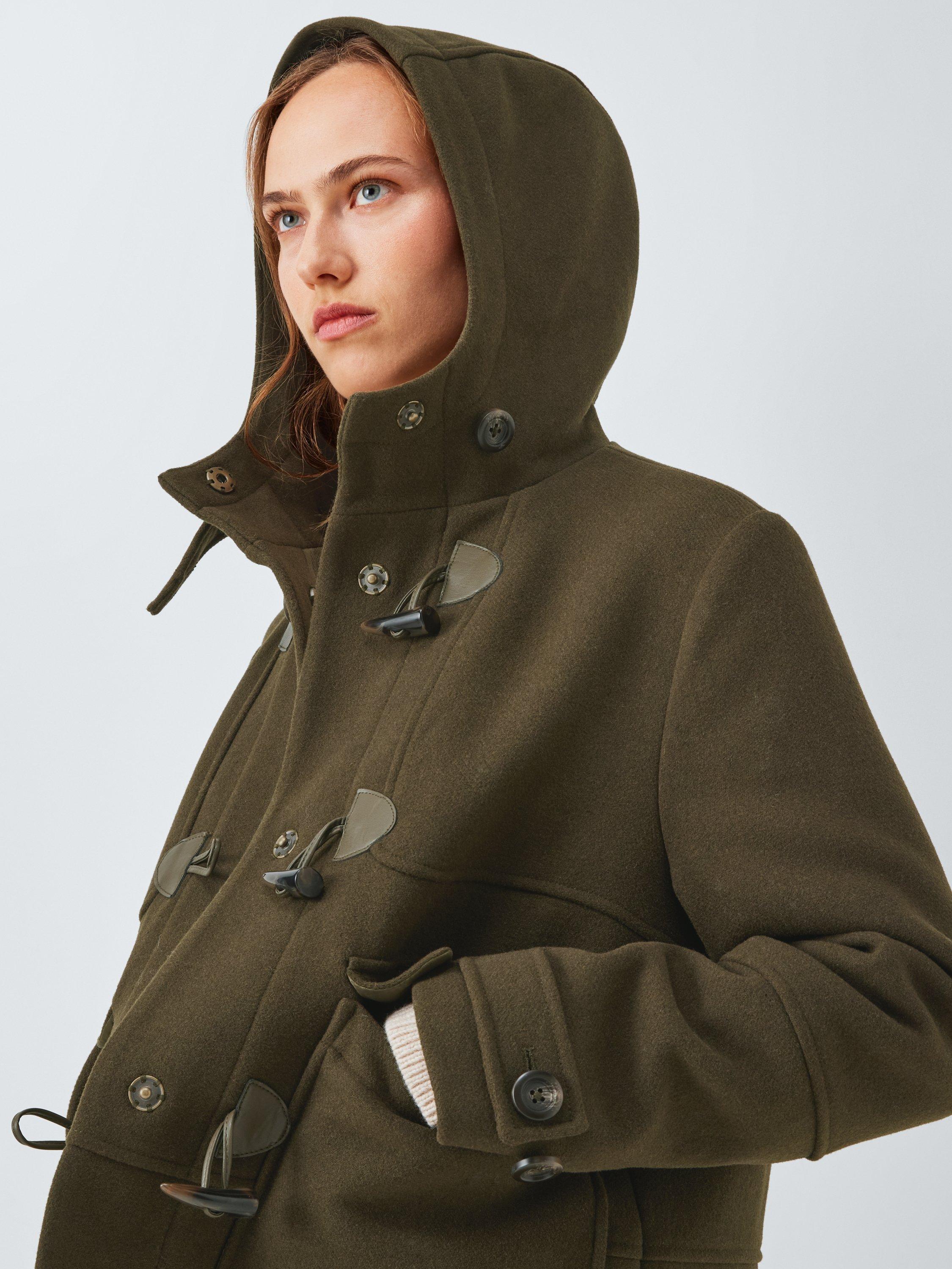 Product image 7 of 7, which shows John Lewis Short Wool Blend Duffle Coat, Khaki, 10