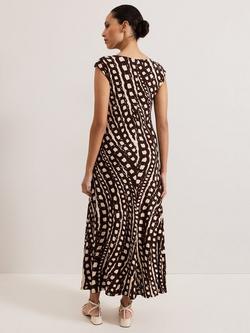 Phase Eight Kristy Chain Print Midaxi Dress containing LENZING™ ECOVERO™ Viscose - view 2, Brown