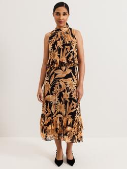 Phase Eight Petite Alma Sunflower Double Layer Dress, Multi, Multi