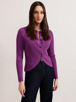 Phase Eight Sharna Ribbed Shrug, Purple, Purple