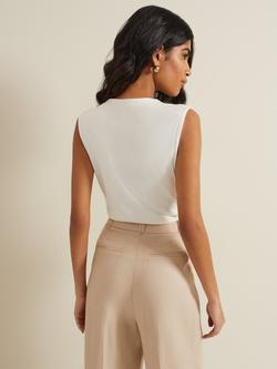 Phase Eight Sutton Sleeveless Drape Rib Top - view 2, Ivory