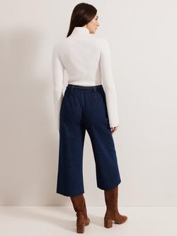 Phase Eight Aubrielle Denim Culottes, Mid Wash - view 2, Mid Wash