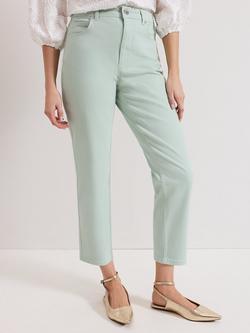 Phase Eight Lindsey Cropped Straight Jeans, Pale Green, Pale Green