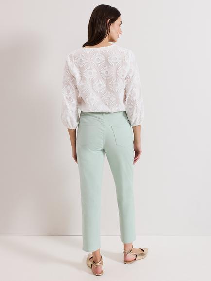 Phase Eight Lindsey Cropped Straight Jeans, Pale Green - view 2, Pale Green
