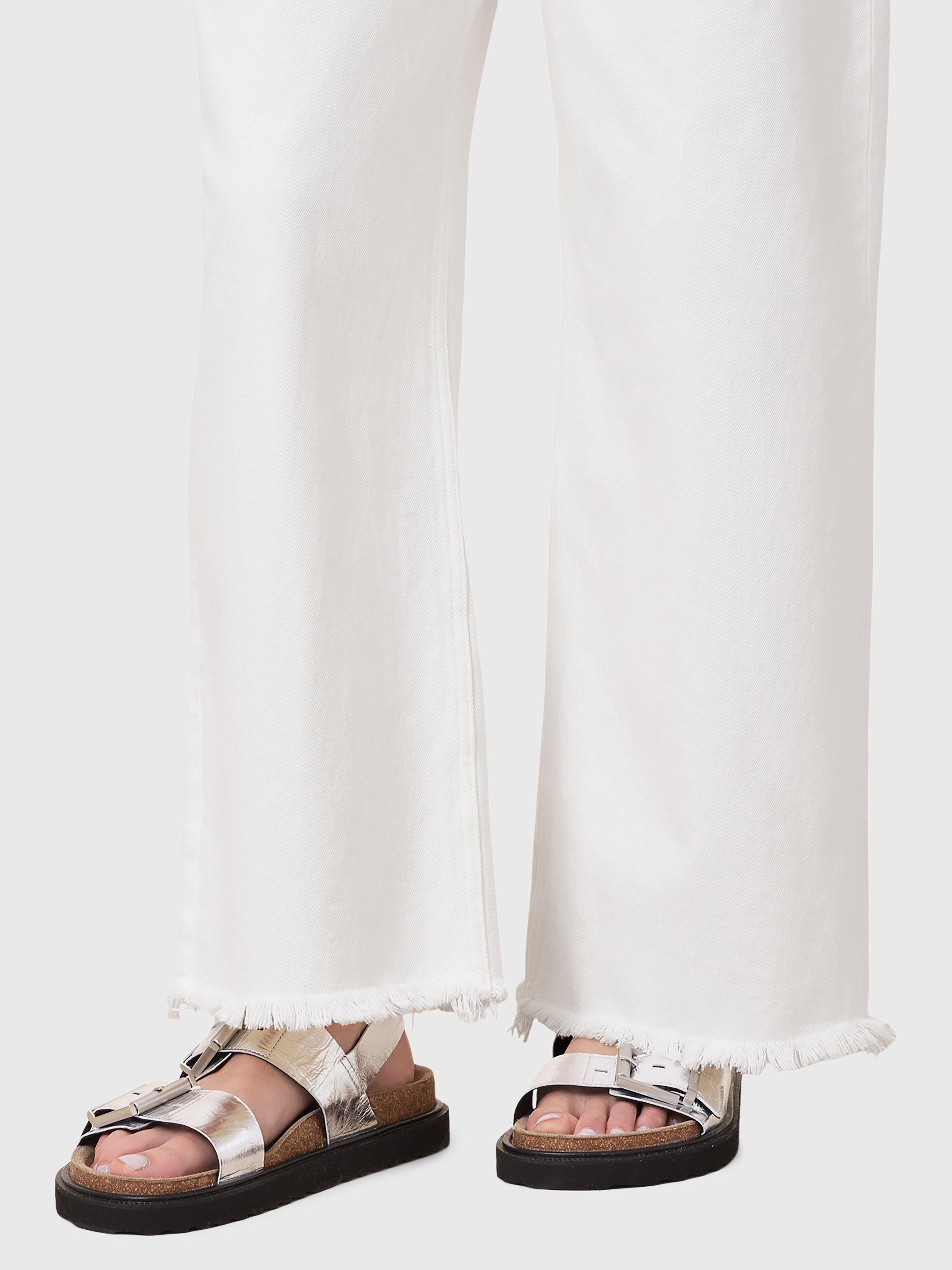 Product image 2 of 6, which shows AllSaints Isla Leather Triple Buckle Sandals, Silver, EU36
