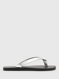 AllSaints Sydney Leather Flip Flop Sandals, Silver