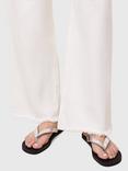 AllSaints Sydney Leather Flip Flop Sandals, Silver