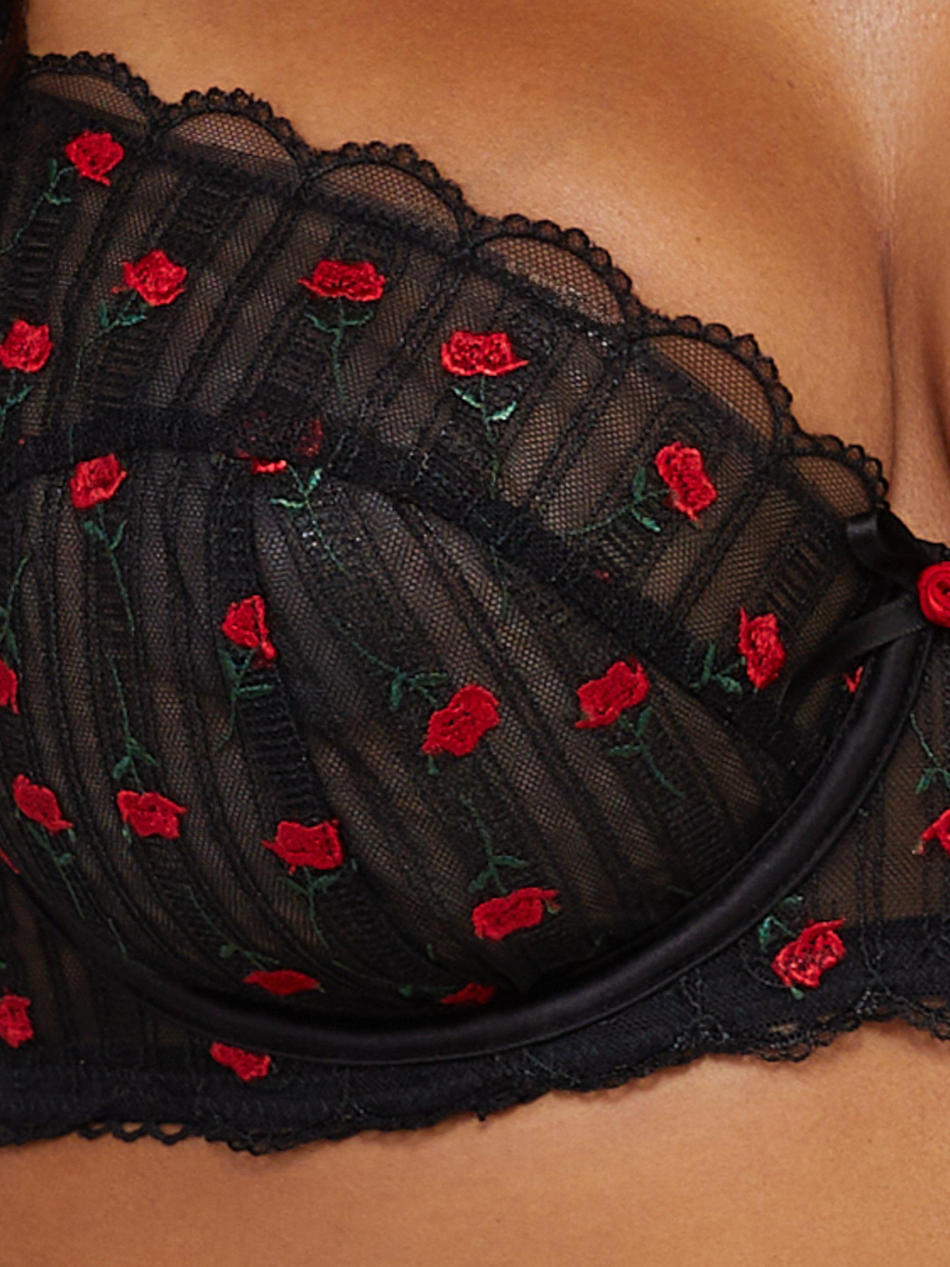 Product image 3 of 5, which shows Elodie blk red bra BK