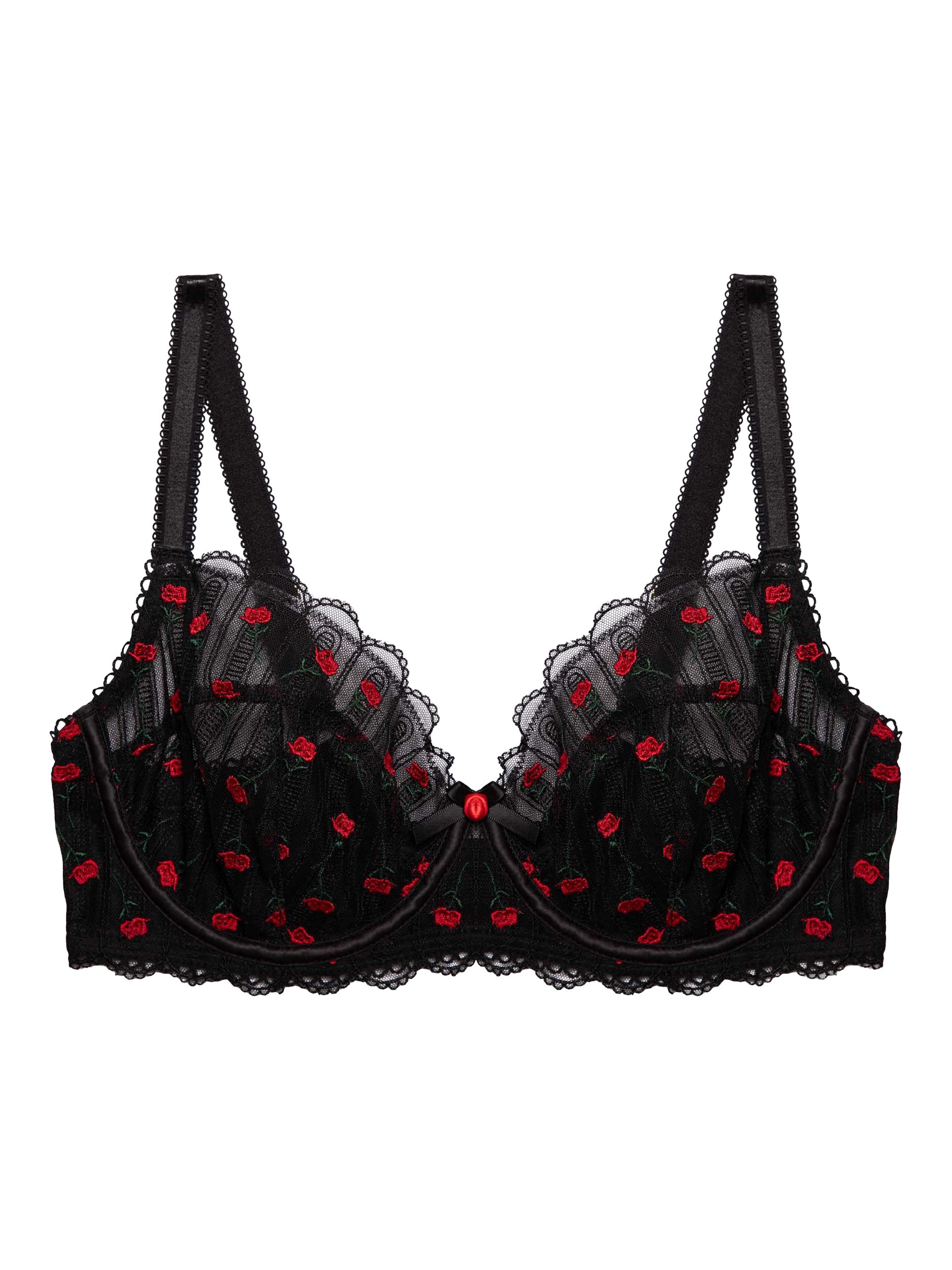 Product image 5 of 5, which shows Elodie blk red bra BK