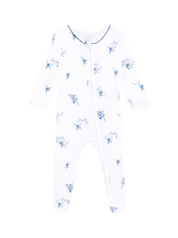 Rosa & Blue Baby Bamboo and Cotton Blend Fairy Sleepsuit, White, White