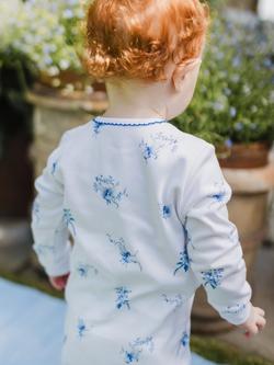 Rosa & Blue Baby Bamboo and Cotton Blend Fairy Sleepsuit, White - view 2, White