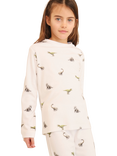 Rosa & Blue Baby Dinosaur Long Sleeve Pyjama Set, White