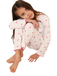Rosa & Blue Baby Heart Long Sleeve Pyjama Set, Ivory