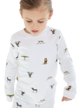 Rosa & Blue Baby Safari Long Sleeve Pyjama Set, White