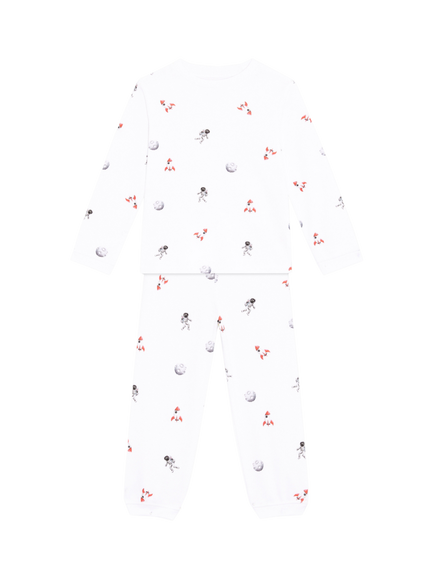 Rosa & Blue Baby Space Long Sleeve Pyjama Set, White, White
