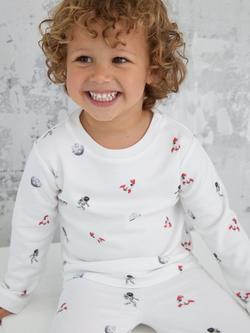 Rosa & Blue Baby Space Long Sleeve Pyjama Set, White - view 2, White