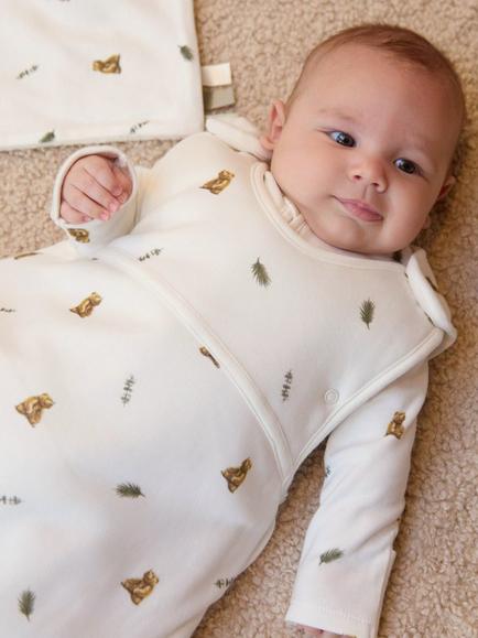 Rosa & Blue Baby Brown Bear Sleeping Bag, 1.5 Tog, Ivory - view 2, Ivory