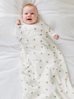 Rosa & Blue Baby Heart Print Sleeping Bag, 2.5 Tog, Ivory - view 2, Ivory