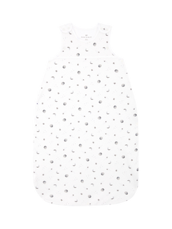Rosa & Blue Baby Starlit Moon Print Sleeping Bag, 1.5 Tog, White, White