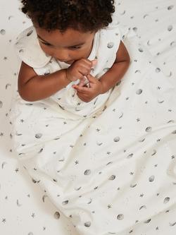 Rosa & Blue Baby Starlit Moon Print Sleeping Bag, 1.5 Tog, White - view 2, White