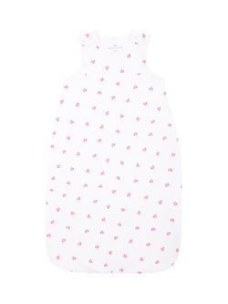 Rosa & Blue Baby Pink Heart Sleeping Bag, 1.5 Tog, White, White