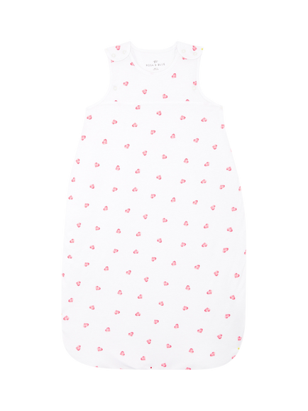 Rosa & Blue Baby Pink Heart Sleeping Bag, 1.5 Tog, White, White