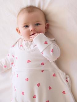 Rosa & Blue Baby Pink Heart Sleeping Bag, 1.5 Tog, White - view 2, White