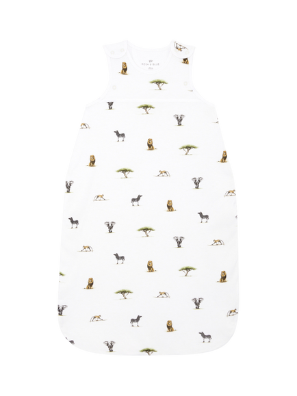 Rosa & Blue Baby Safari Sleeping Bag, 1.5 Tog, White, White