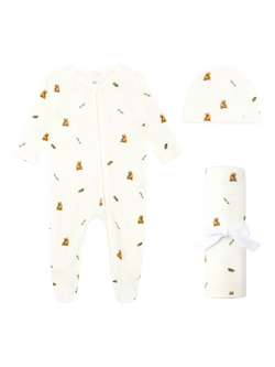 Rosa & Blue Baby Brown Bear New Arrival Gift Set, Ivory, Ivory