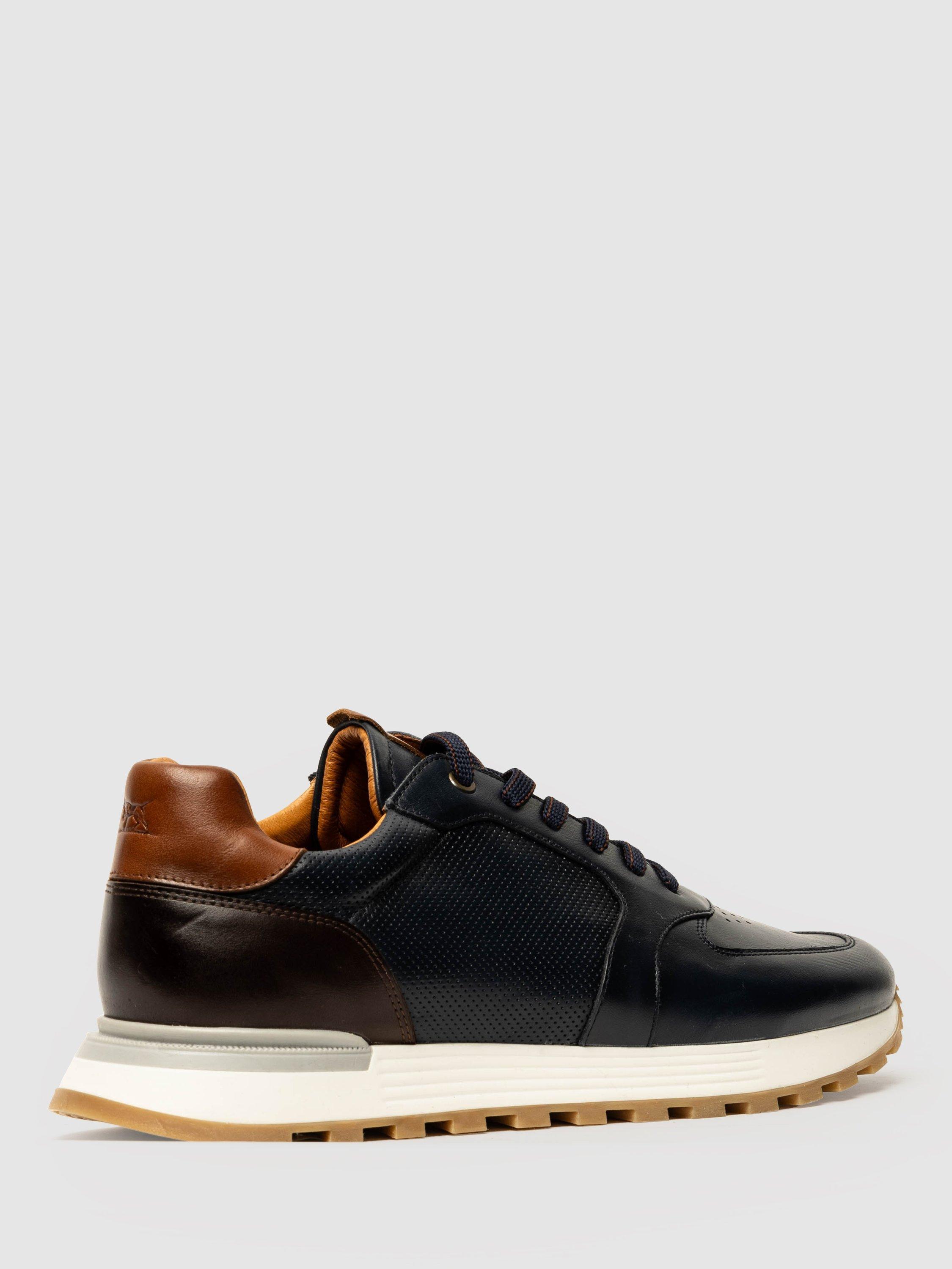 Product image 10 of 10, which shows Rodd & Gunn Peria Leather Trainers, Navy, 7