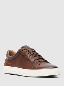 Rodd & Gunn Transit Leather Lace Up Trainers - view 2, Chestnut