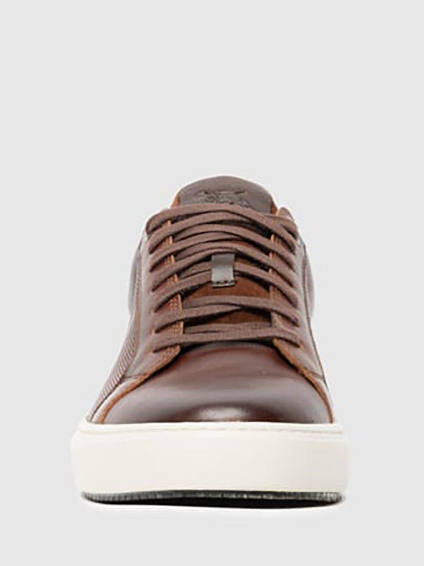 Product image 3 of 6, which shows Rodd & Gunn Transit Leather Lace Up Trainers, Chestnut, 6