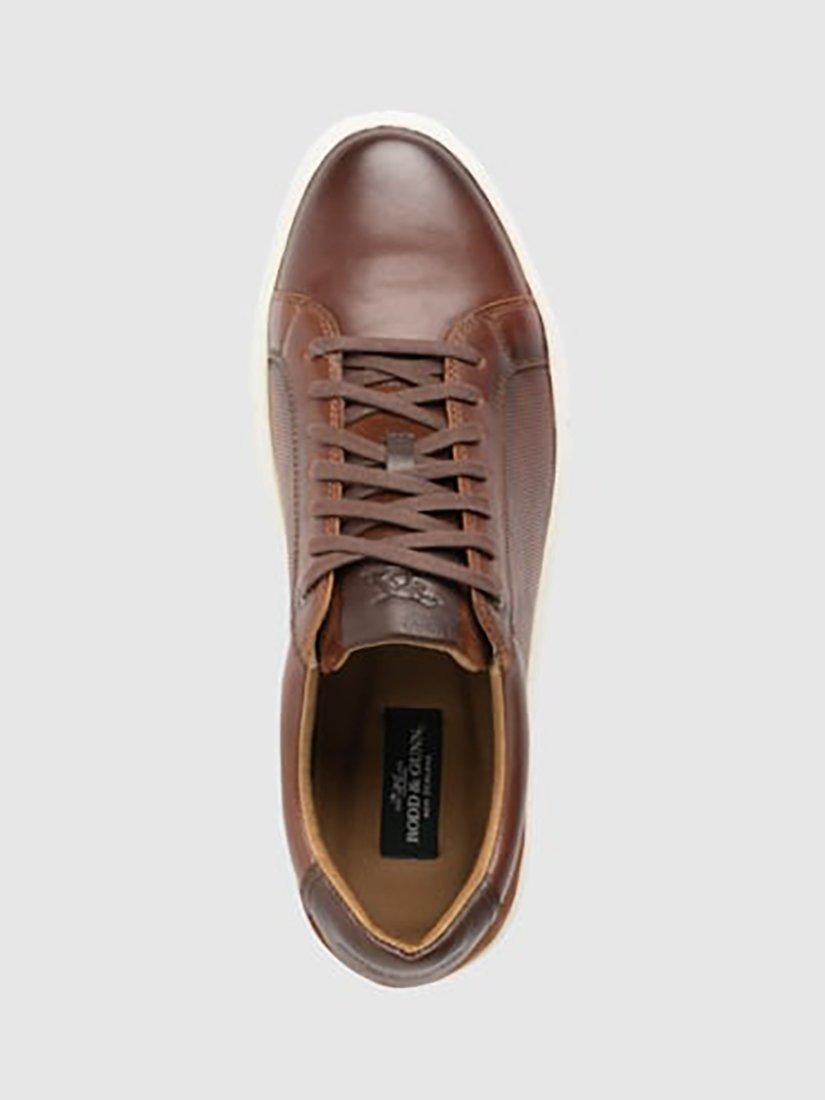 Product image 5 of 6, which shows Rodd & Gunn Transit Leather Lace Up Trainers, Chestnut, 6