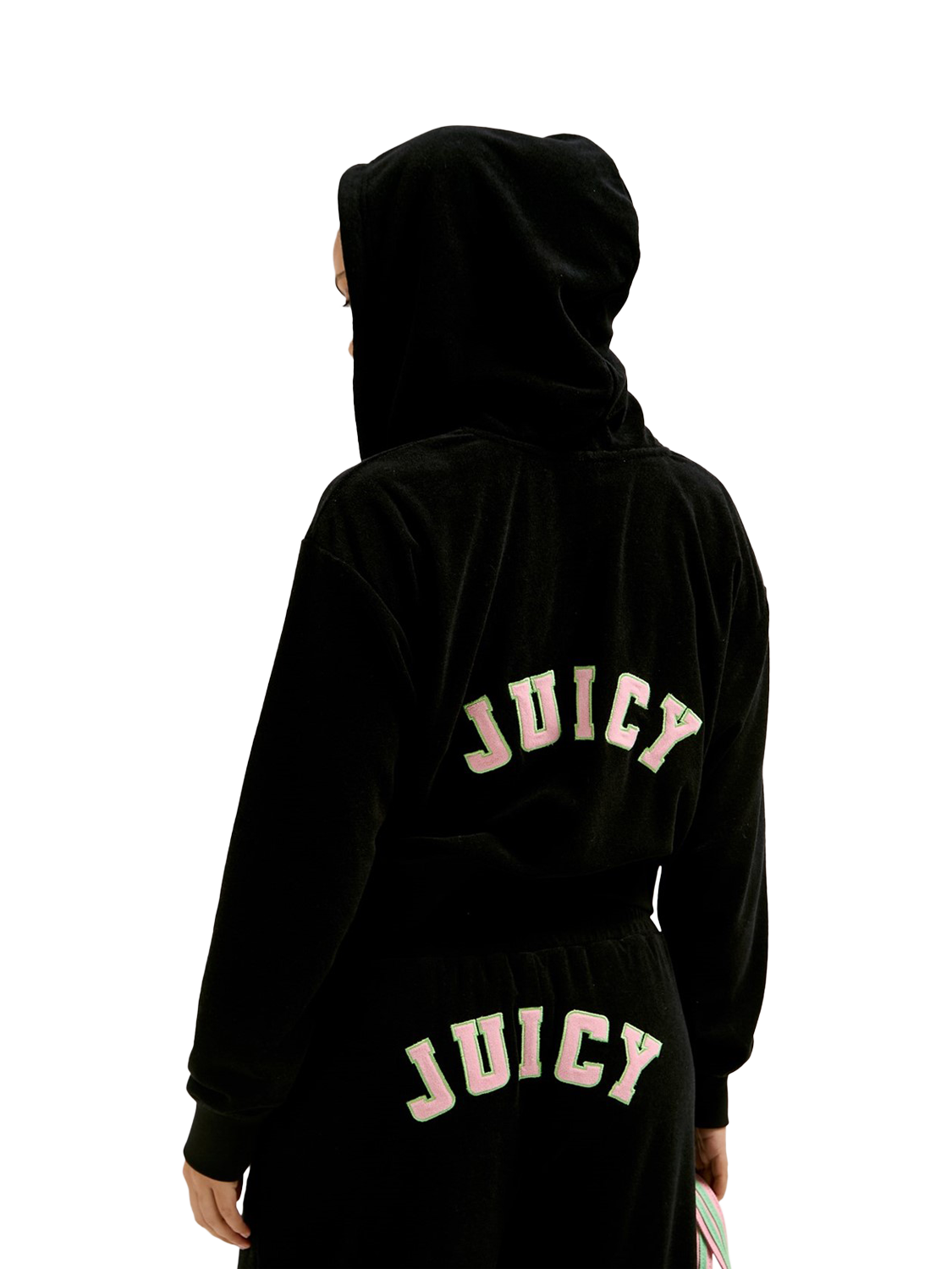 Product image 2 of 4, which shows Juicy Couture Nala Terry Towelling Collegiate Hoodie, Black, XS