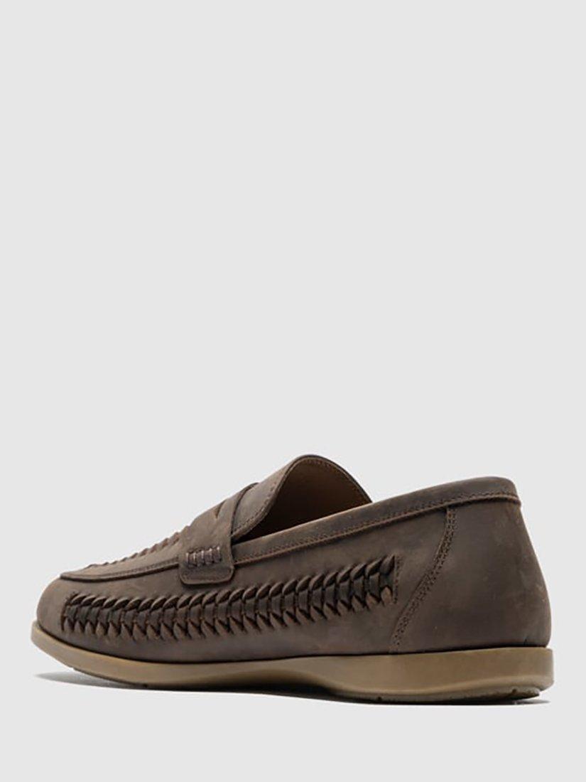 Product image 4 of 6, which shows Rodd & Gunn Gisborne Huarache Leather Slip On Loafers, Chocolate, 6