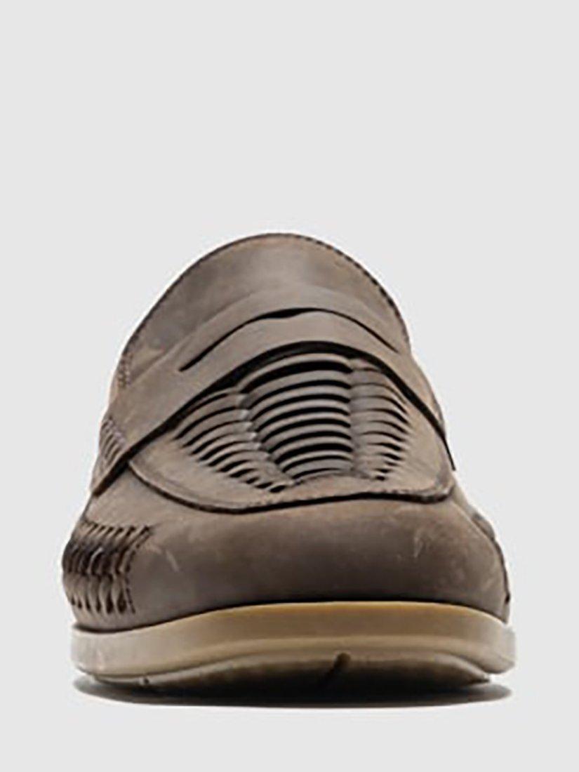 Product image 3 of 6, which shows Rodd & Gunn Gisborne Huarache Leather Slip On Loafers, Chocolate, 6