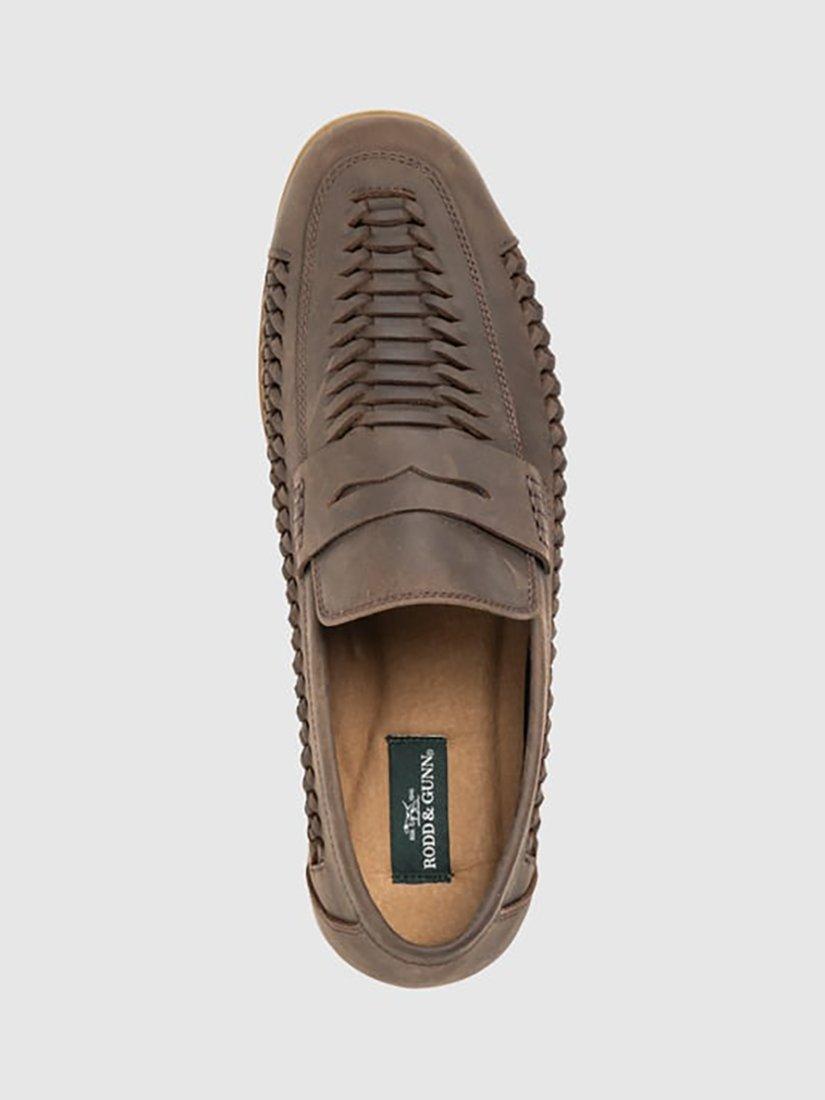 Product image 5 of 6, which shows Rodd & Gunn Gisborne Huarache Leather Slip On Loafers, Chocolate, 6
