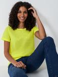 Crew Clothing Crew Neck Slub T-Shirt, Lemon Yellow, Lemon Yellow