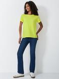 Crew Clothing Crew Neck Slub T-Shirt, Lemon Yellow, Lemon Yellow