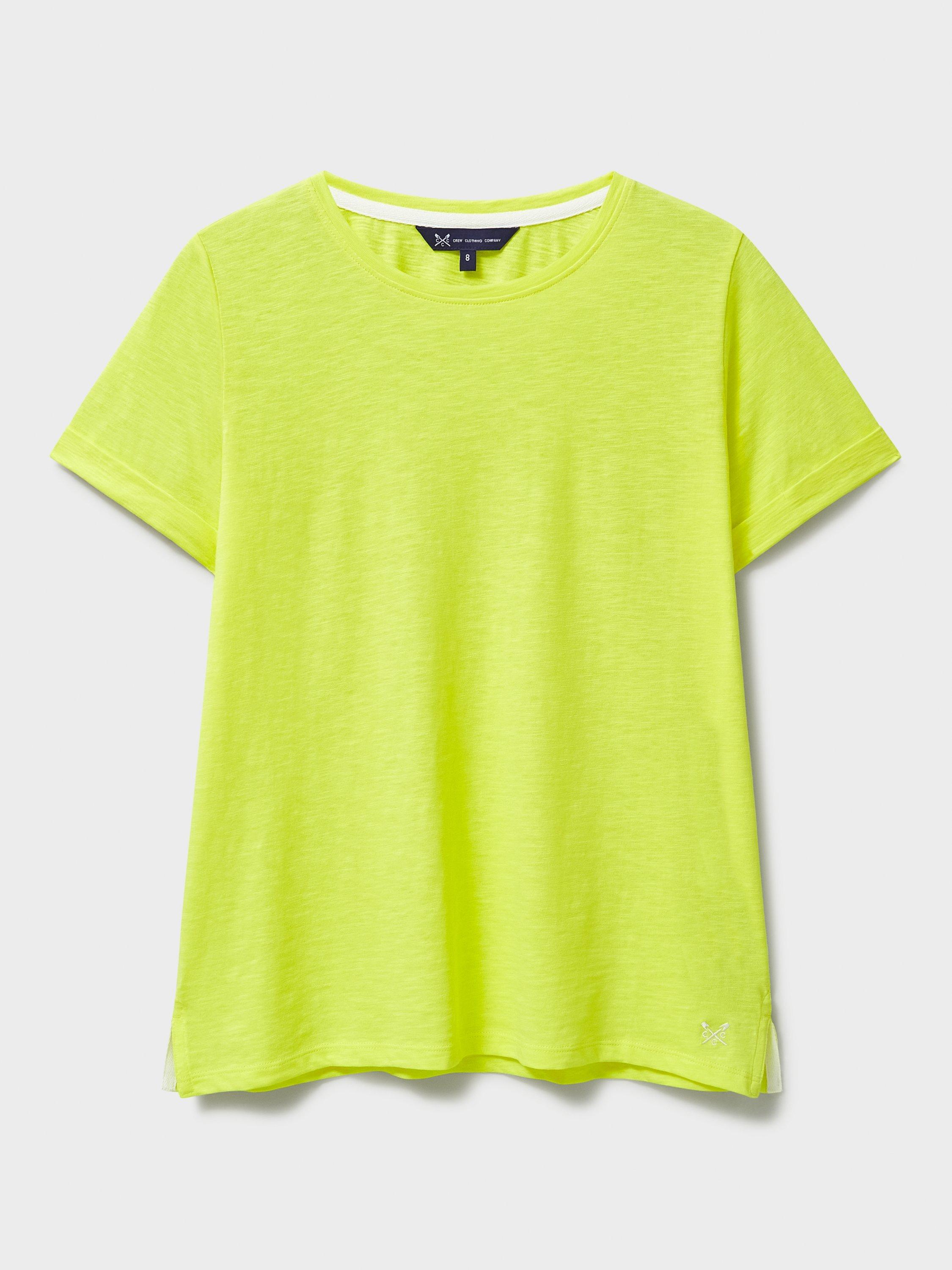 Product image 5 of 5, which shows Crew Clothing Crew Neck Slub T-Shirt, Lemon Yellow, 6